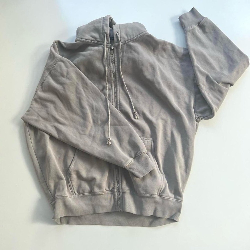 Tan Brandy Melville Christy Oversized Zip Up Hoodie 🧸